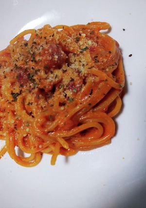 ワンパントマトクリームパスタ-レシピのメイン写真