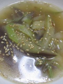 ゴマ油香る♪茄子と長ネギのスープ☆-レシピのメイン写真