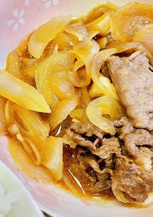 簡単スピード!玉ねぎと牛薄切り肉の甘辛煮-レシピのメイン写真