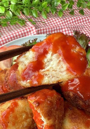 鶏むね肉と厚揚げで作るチキンメンチカツ-レシピのメイン写真