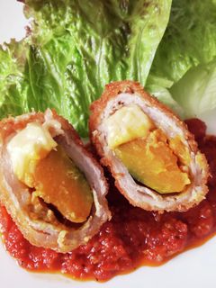 チーズとカボチャの肉巻きフライ-レシピのメイン写真