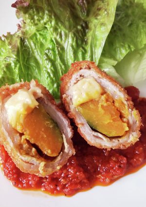 チーズとカボチャの肉巻きフライ-レシピのメイン写真