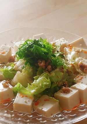 レタスとナッツの爽やか梅ドレ★豆腐サラダ-レシピのメイン写真