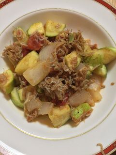 ズッキーニとトマトとしらす炒め-レシピのメイン写真