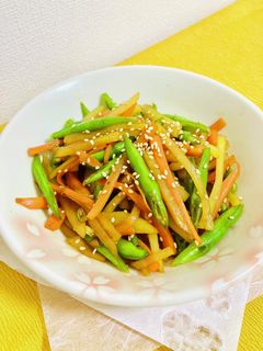 いんげんじゃがいもにんじんの三色きんぴら-レシピのメイン写真