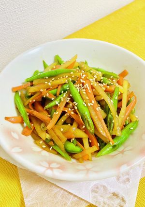 いんげんじゃがいもにんじんの三色きんぴら-レシピのメイン写真