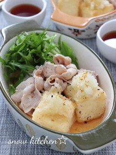 揚げ出し豆腐と豚しゃぶのおろしのせ☆-レシピのメイン写真