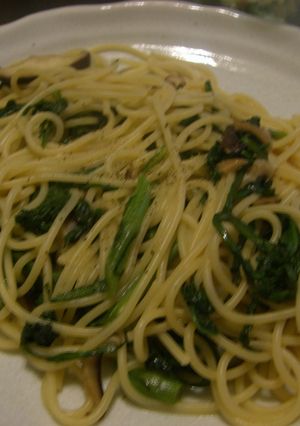 春菊としいたけのパスタ-レシピのメイン写真