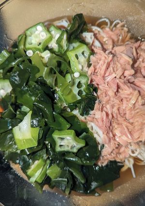 簡単オクラとツナのまぜまぜそうめん-レシピのメイン写真