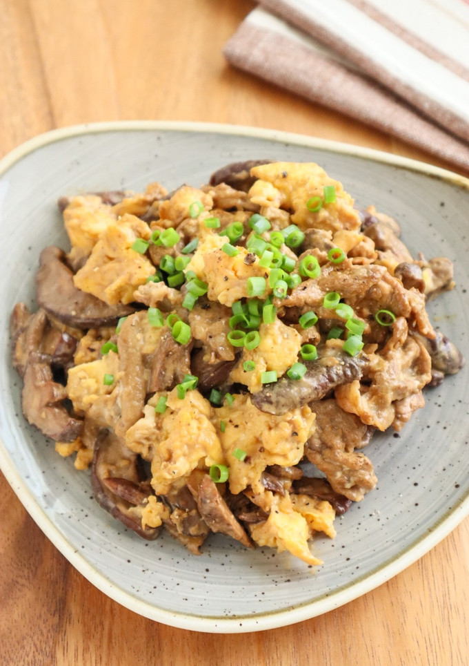 オイマヨ♡豚肉としいたけのふわふわ玉子-レシピのメイン写真