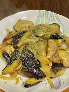 鶏もも肉と茄子のカレー炒め-レシピのメイン写真