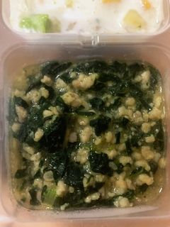 離乳食完了期 小松菜とひき肉のあんかけ-レシピのメイン写真