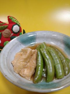 スナップえんどうと油揚げの煮びたし-レシピのメイン写真