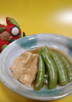 スナップえんどうと油揚げの煮びたし-レシピのメイン写真