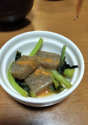小松菜とコンニャクの炒めもの-レシピのメイン写真