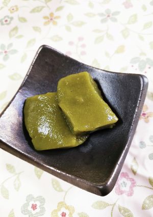 221オオバコの抹茶くず餅風-レシピのメイン写真