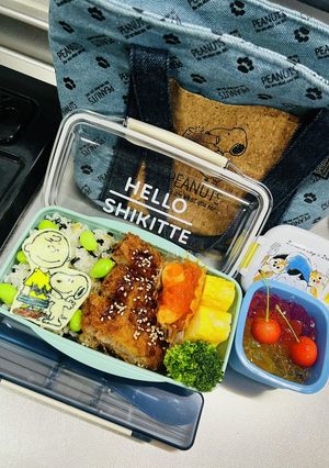 高校男子弁当♡ スヌーピーに!-レシピのメイン写真