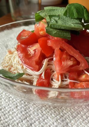 豆腐そうめん　冷製トマトパスタ風-レシピのメイン写真
