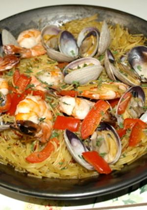 パスタでできたパエリア　フィデワです。-レシピのメイン写真