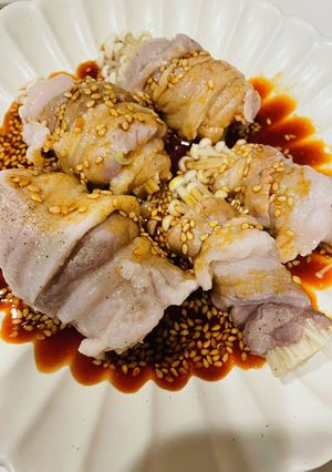 ピリ辛ダレで美味しい えのきの豚巻き-レシピのメイン写真