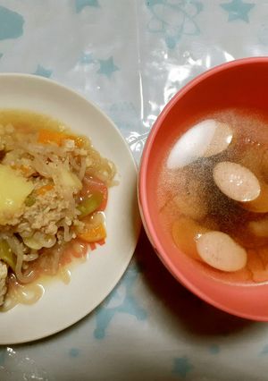 つみれもずくじゃが＆コンソメスープ-レシピのメイン写真
