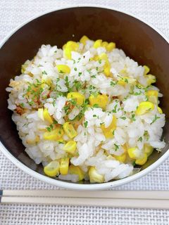 喜晴秘伝の特製塩出汁×とうもろこしご飯-レシピのメイン写真
