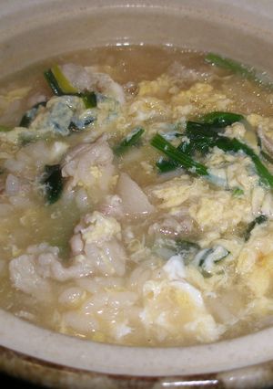 残りご飯、コンソメの豚肉ぞうすい-レシピのメイン写真
