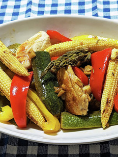 ハーブ香る 鶏肉と夏野菜のワイン蒸し-レシピのメイン写真