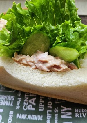 朝食に!ツナきゅうりレタスサンド!-レシピのメイン写真