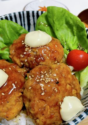 豚とえのきの甘辛照りつくねごはん-レシピのメイン写真