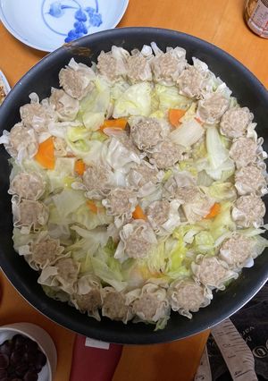 ほかほか!焼売とキャベツのフライパン蒸し-レシピのメイン写真