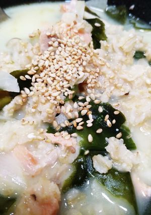 簡単！塩鮭のオートミールチーズ雑炊-レシピのメイン写真