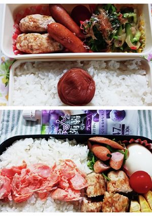 つくねバーグ弁当(6.27)-レシピのメイン写真