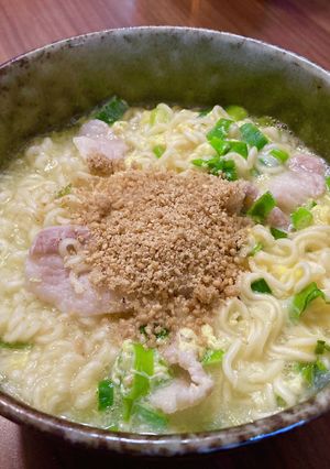 サッポロ一番塩 アレンジ！ごまネギ卵♪-レシピのメイン写真