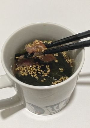 マグカップで簡単！梅流し風スープ-レシピのメイン写真