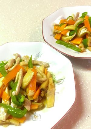 野菜肉絲　青椒エリンギ人参肉絲　-レシピのメイン写真