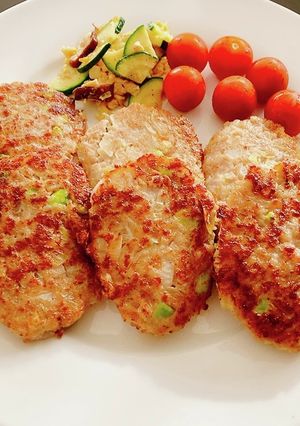 枝豆と玉ねぎ入り、豚ひき肉バーグ-レシピのメイン写真