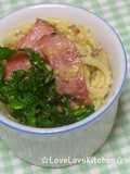 お弁当に♪菜の花とベーコンのスパサラダ