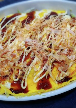 ☆大皿でお好み焼き風オムキャベツ☆-レシピのメイン写真