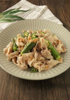 納豆とオクラのねばねば豚しゃぶ-レシピのメイン写真