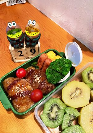 高一長女　お弁当(肉巻きむすび2)-レシピのメイン写真