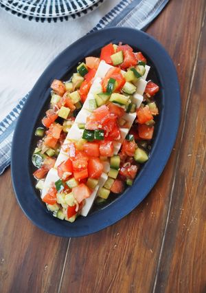 簡単!夏野菜と豆腐のサラダ-レシピのメイン写真