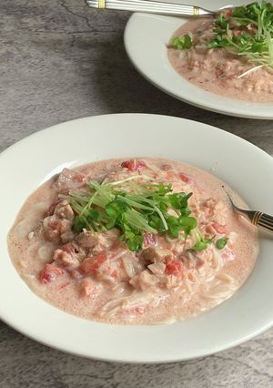 トマトツナ豆乳クリームそうめん-レシピのメイン写真