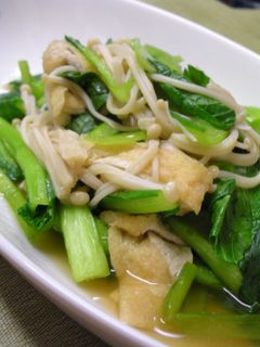 優しい味の小松菜とえのきのお揚げ煮-レシピのメイン写真