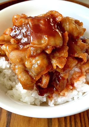 豚バラの・ケチャぽん丼-レシピのメイン写真