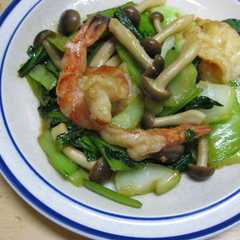 รูปของ 青梗菜とえびのオイスターソース炒め