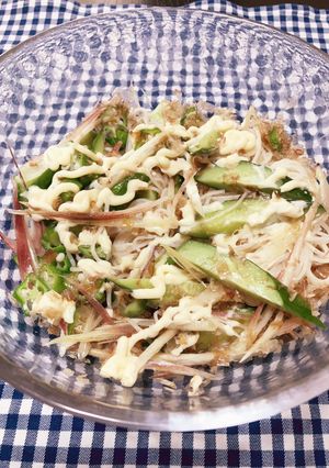 きゅうり・みょうが•オクラのそうめん-レシピのメイン写真