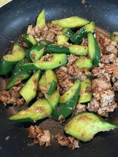 きゅうりとひき肉のカレー炒め-レシピのメイン写真