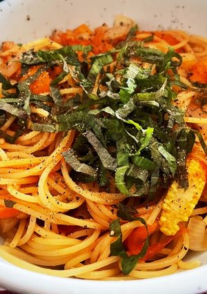 青紫蘇とフレッシュトマトのパスタ-レシピのメイン写真