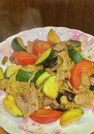 サリ麺で夏野菜たっぷりの焼きそば-レシピのメイン写真